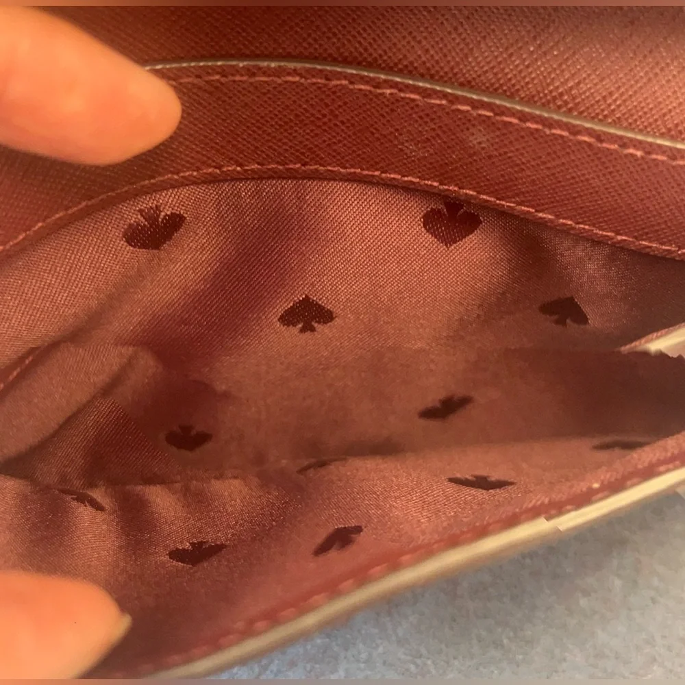 Kate spade Gray with red interior Leather Wallet